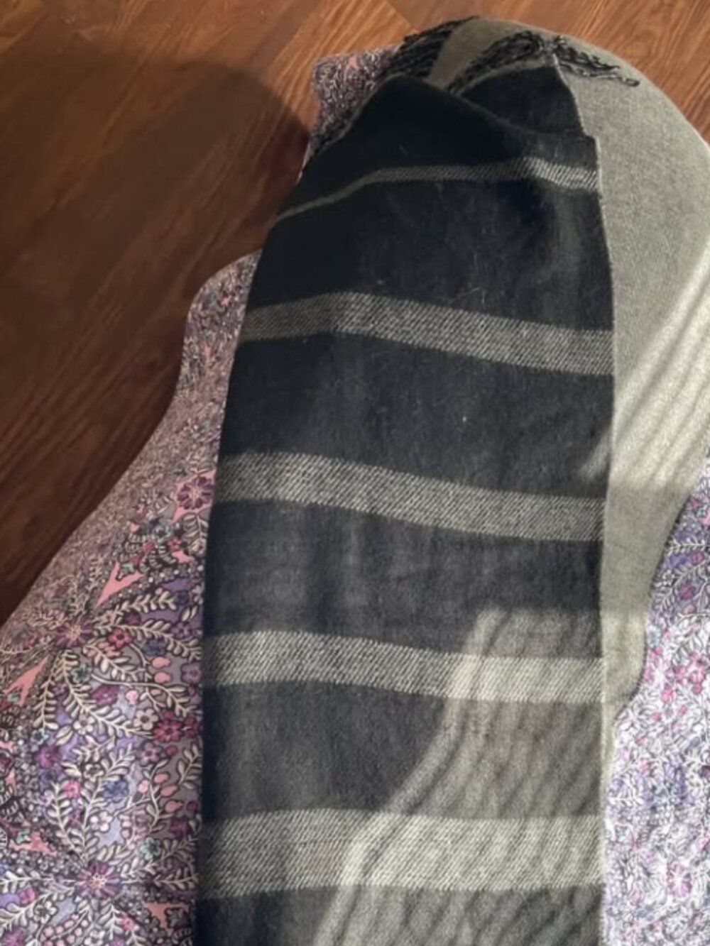 German black and gray shall, scarf, or blanket